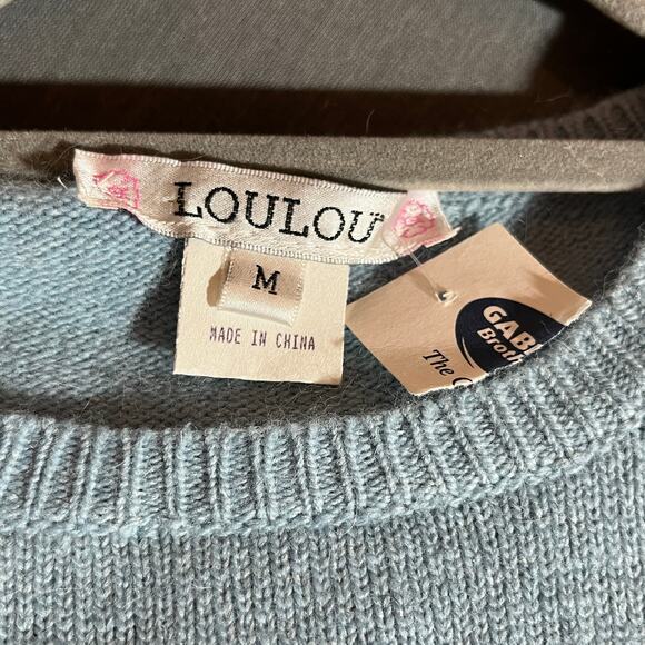 LouLou‎ Sweater Womens Medium Blue Wool Angora Cashmere Blend Knit Pullover NEW - Picture 5 of 8